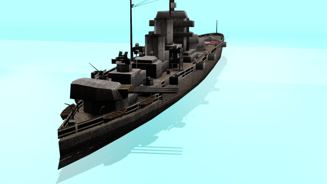 battle ship 3D Model .c4d .max .obj .3ds .fbx .stl .blend 