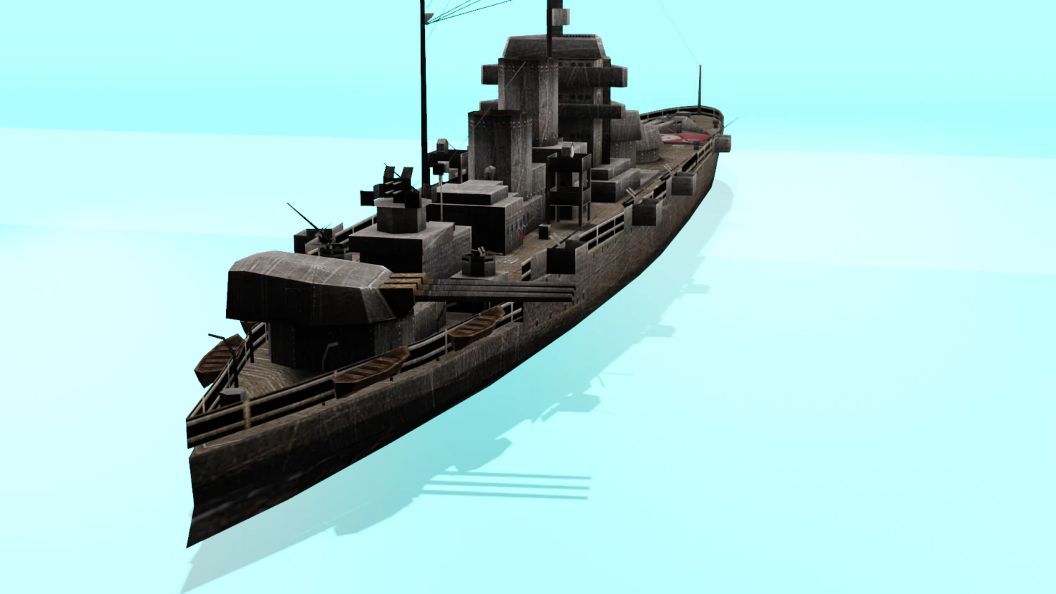 battle ship 3D Model .c4d .max .obj .3ds .fbx .stl .blend 