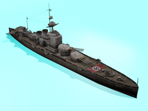 battle ship 3D Model