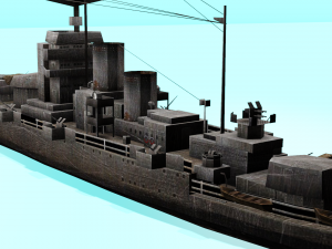 battle ship 3D Model