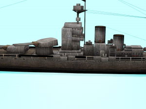 battle ship 3D Model
