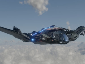 Star Fighter - Space Ship - include inside Model 3D