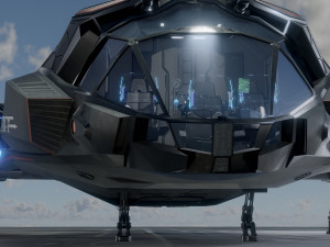 Star Fighter - Space Ship - include inside Model 3D