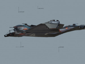 Star Fighter - Space Ship - include inside Model 3D