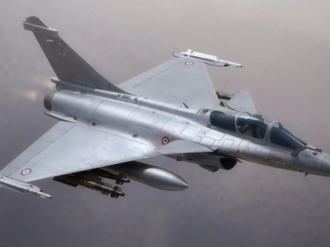 Dassault Rafale C: totalmente equipado con cabina de alta resoluci&oacute;n Modelo 3D