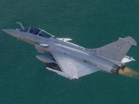 Dassault Rafale C: totalmente equipado con cabina de alta resoluci&oacute;n Modelo 3D