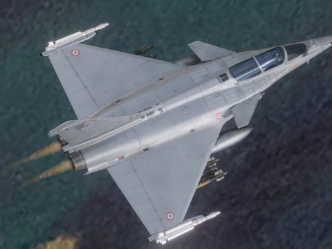 Dassault Rafale C: totalmente equipado con cabina de alta resoluci&oacute;n Modelo 3D