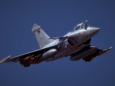 Dassault Rafale C: totalmente equipado con cabina de alta resoluci&oacute;n Modelo 3D