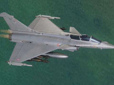 Dassault Rafale C: totalmente equipado con cabina de alta resoluci&oacute;n Modelo 3D