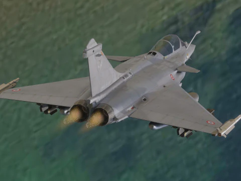Dassault Rafale C: totalmente equipado con cabina de alta resoluci&oacute;n Modelo 3D