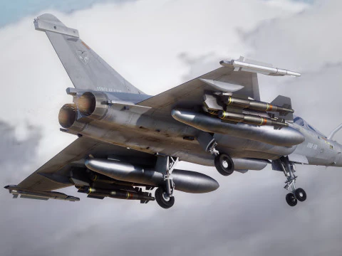 Dassault Rafale C: totalmente equipado con cabina de alta resoluci&oacute;n Modelo 3D