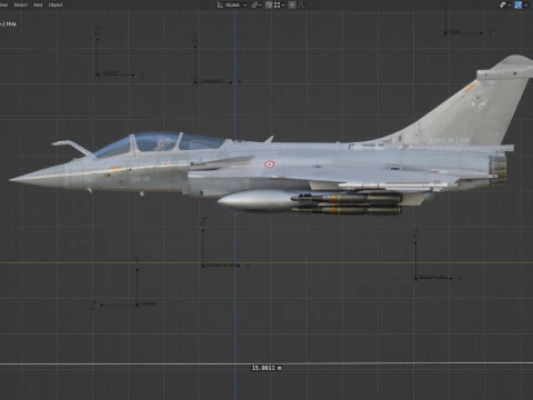 Dassault Rafale C: totalmente equipado con cabina de alta resoluci&oacute;n Modelo 3D
