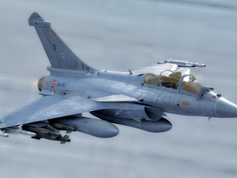 Dassault Rafale M - Rigged with High Resolution Cocpit 3D Model