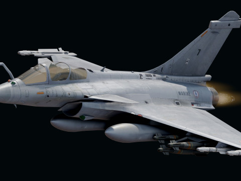 Dassault Rafale M - Rigged with High Resolution Cocpit 3D Model