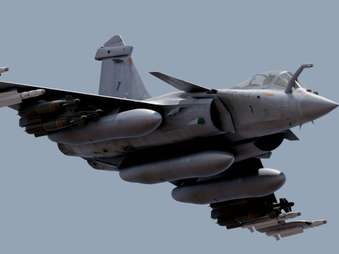 Dassault Rafale M - Rigged with High Resolution Cocpit 3D Model