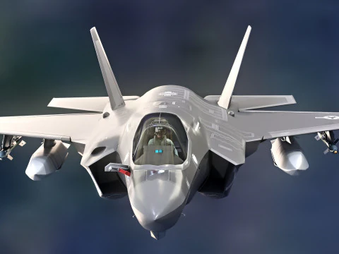 F-35B Lightning II- Rigged with high resolution cockpit 3D Model