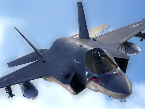 F-35B Lightning II- Rigged with high resolution cockpit 3D Model