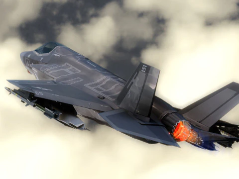 F-35B Lightning II- Rigged with high resolution cockpit 3D Model