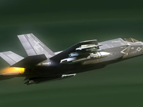 F-35B Lightning II- Rigged with high resolution cockpit 3D Model