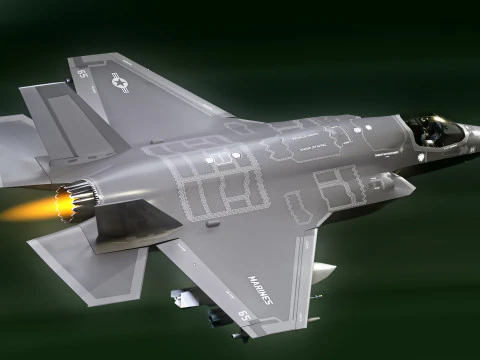 F-35B Lightning II- Rigged with high resolution cockpit 3D Model