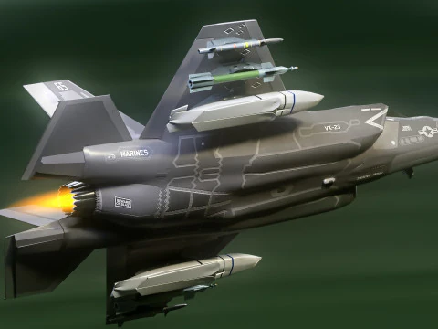 F-35B Lightning II- Rigged with high resolution cockpit 3D Model