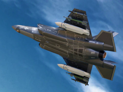 F-35B Lightning II- Rigged with high resolution cockpit 3D Model
