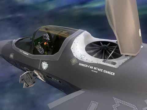 F-35B Lightning II- Rigged with high resolution cockpit 3D Model