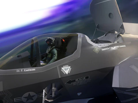 F-35B Lightning II- Rigged with high resolution cockpit 3D Model