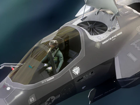F-35B Lightning II- Rigged with high resolution cockpit 3D Model