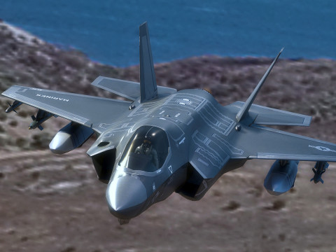 F-35B Lightning II- Rigged with high resolution cocpit Modèle 3D