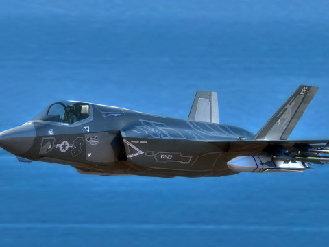 F-35B Lightning II- Rigged with high resolution cocpit Modèle 3D