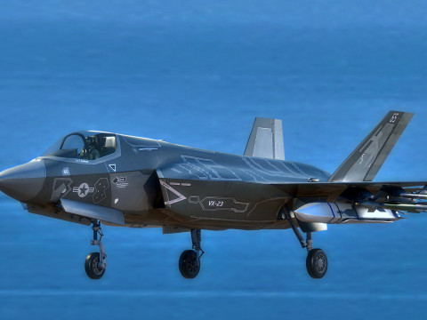 F-35B Lightning II- Rigged with high resolution cocpit Modèle 3D