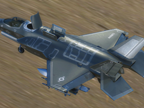 F-35B Lightning II- Rigged with high resolution cocpit Modèle 3D