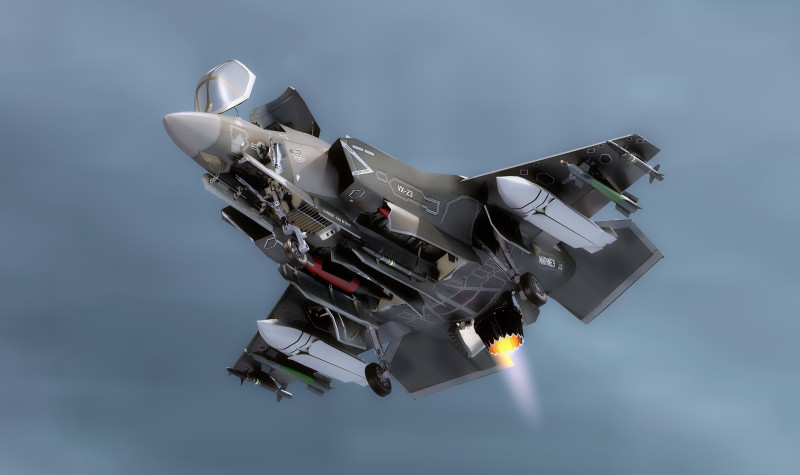 F-35B Lightning II- Rigged with high resolution cocpit Modèle 3D .c4d .max .obj .3ds .fbx .stl .blend