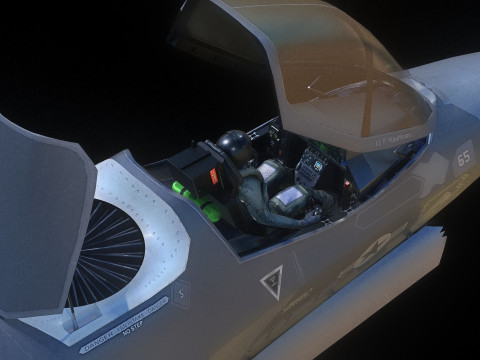 F-35B Lightning II- Rigged with high resolution cocpit Modèle 3D