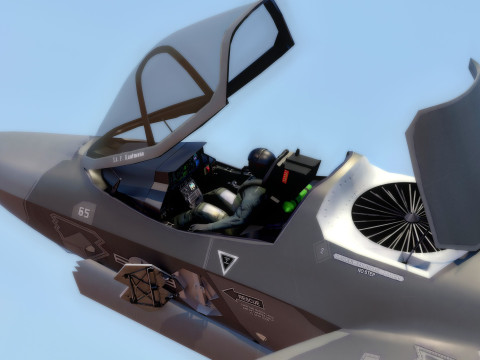 F-35B Lightning II- Rigged with high resolution cocpit Modèle 3D