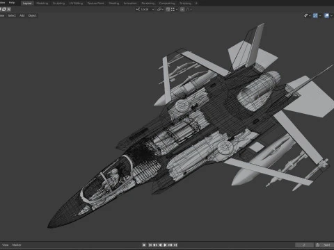 F-35B Lightning II- Rigged with high resolution cockpit 3D Model
