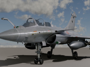 Dassault Rafale B - Rigged - High Resolution Cocpit Modello 3D