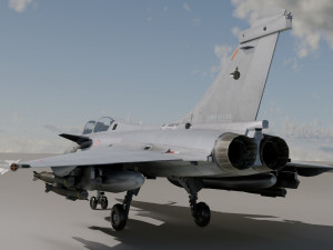 Dassault Rafale B - Rigged - High Resolution Cocpit Modello 3D