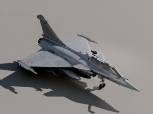 Dassault Rafale B - Rigged - High Resolution Cocpit Modello 3D