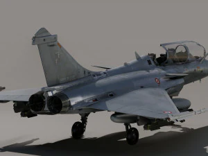 Rafale B - Rigged - High Resolution Cocpit 3D Model