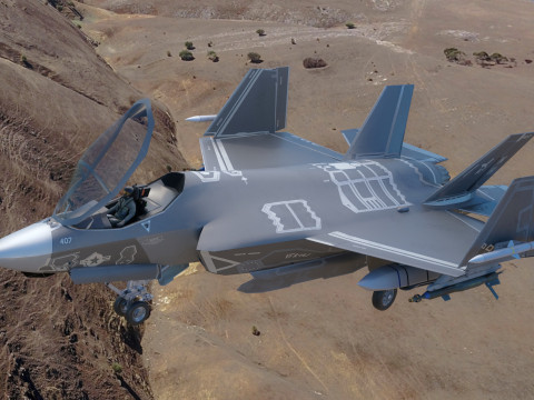 F35C Lightning II -Rigged - with high resolution cocpit 3D Model