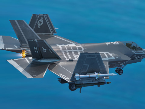 F35C Lightning II -Rigged - with high resolution cocpit 3D Model