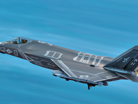 F35C Lightning II -Rigged - with high resolution cocpit 3D Model