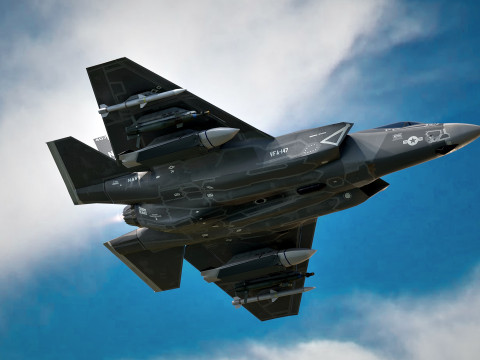 F35C Lightning II -Rigged - with high resolution cocpit 3D Model