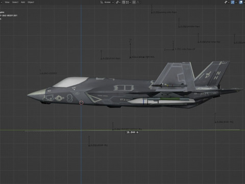 F35C Lightning II -Rigged - with high resolution cocpit 3D Model