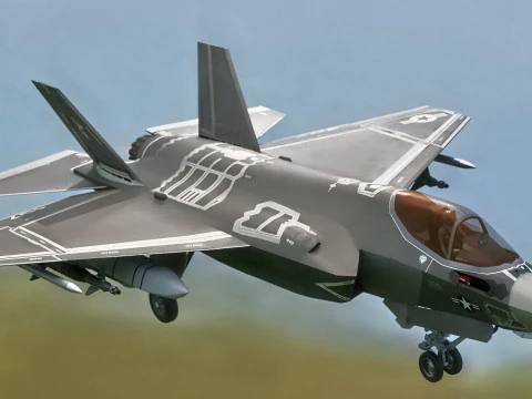 F35C Lightning II -Rigged - 고해상도 조종석 포함 3D 모델
