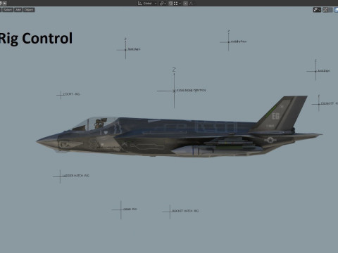 F-35A Lightning II Rigged with High Resolution Cocpit 3D Model