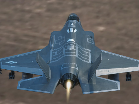 F-35A Lightning II Rigged with High Resolution Cocpit Modèle 3D