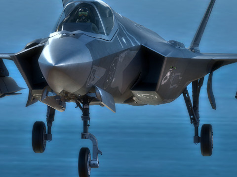 F-35A Lightning II Rigged with High Resolution Cocpit Modèle 3D